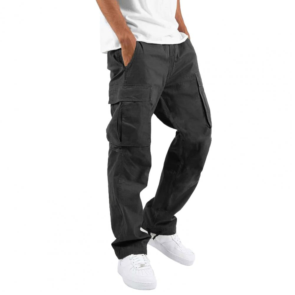 Men's Cargo Pants - Stretch Fabric Multi-Pocket Trousers