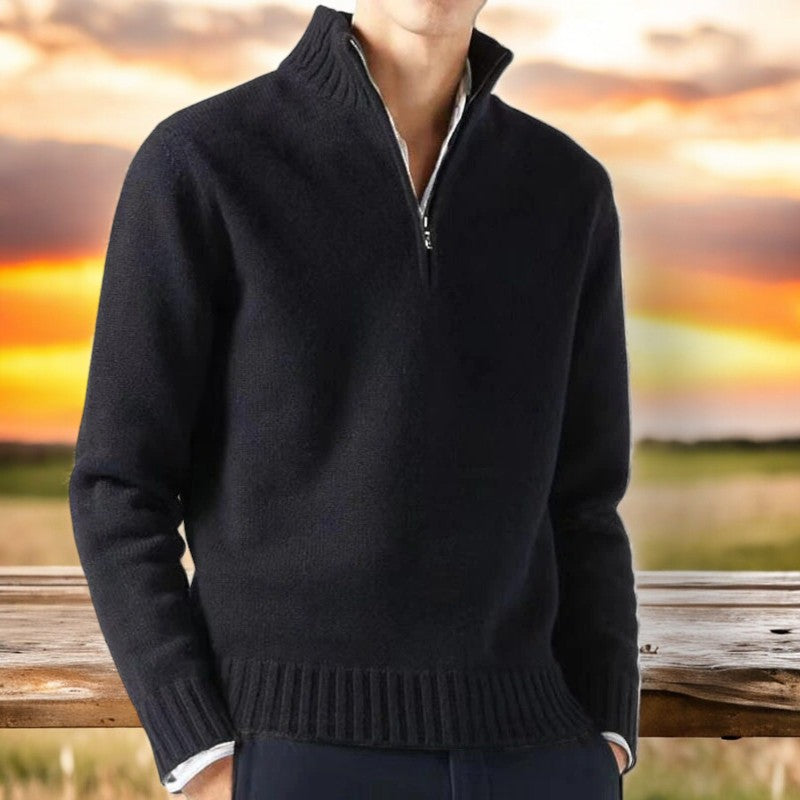 Milancia Cashmere Sweater for Men - Soft Quarter-Zip Knit in Six Colors