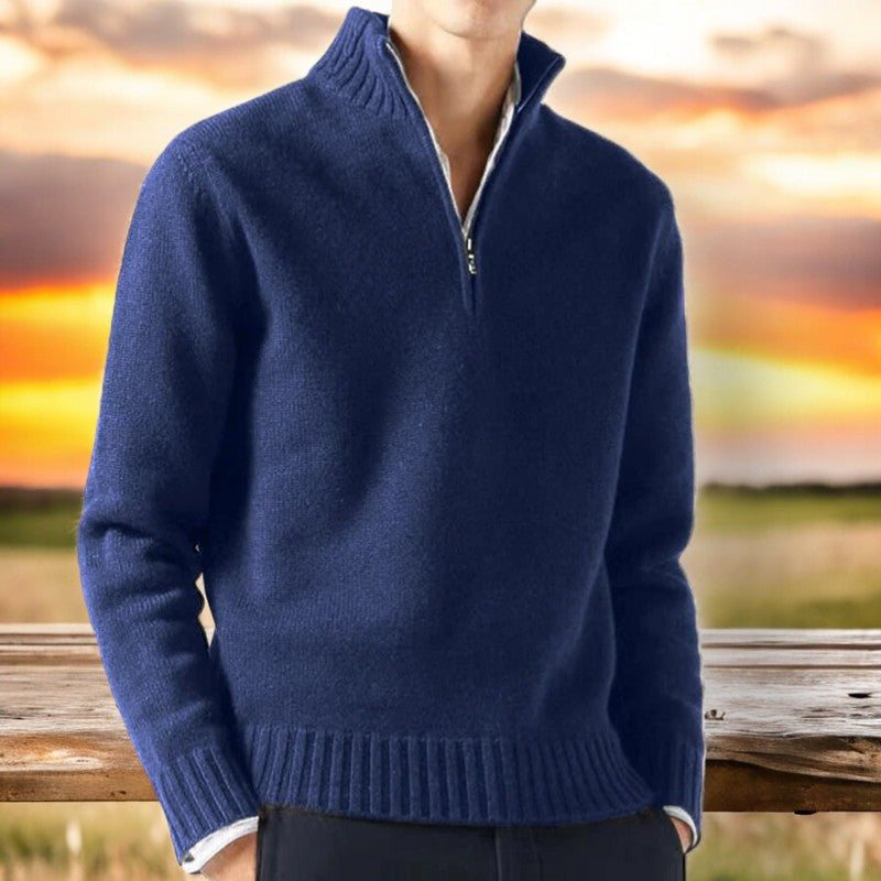 Milancia Cashmere Sweater for Men - Soft Quarter-Zip Knit in Six Colors