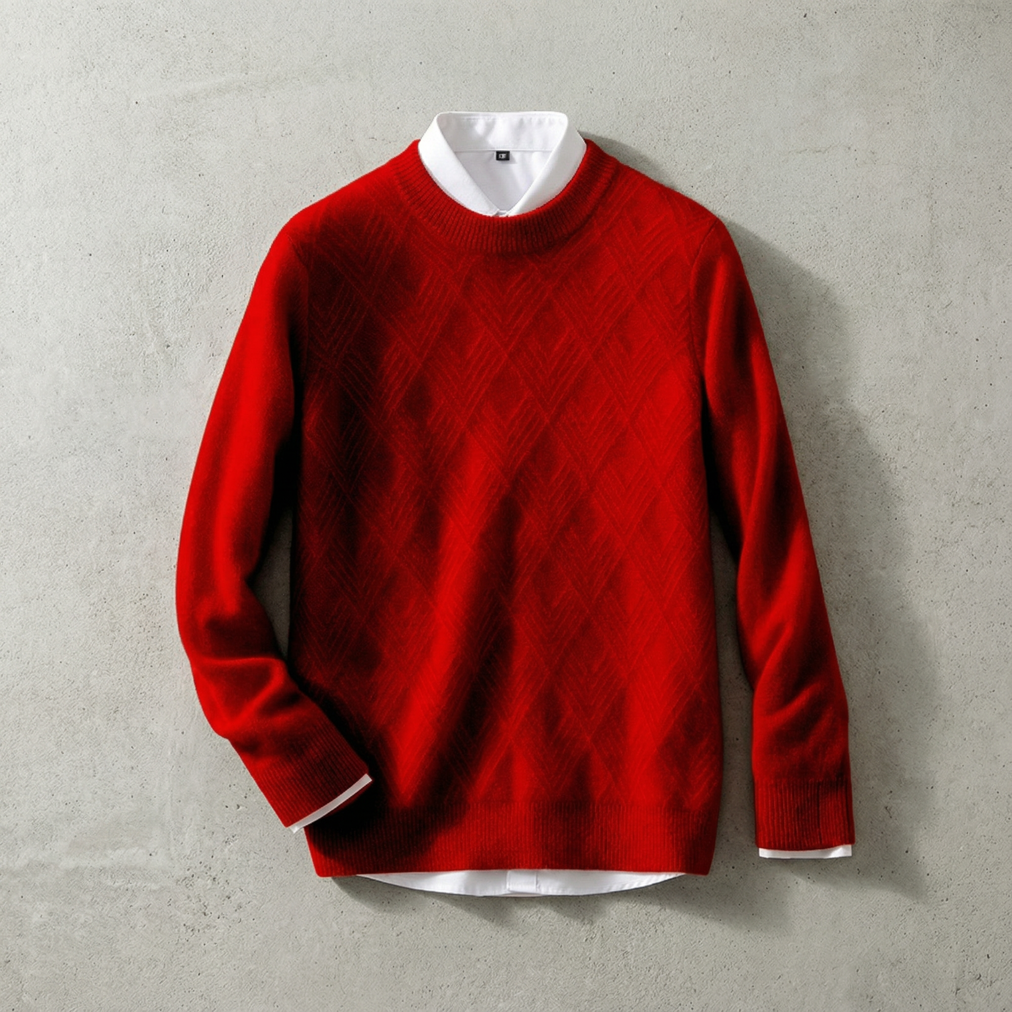 Lucca Cashmere Sweater for Men - Textured Knit with Ribbed Cuffs