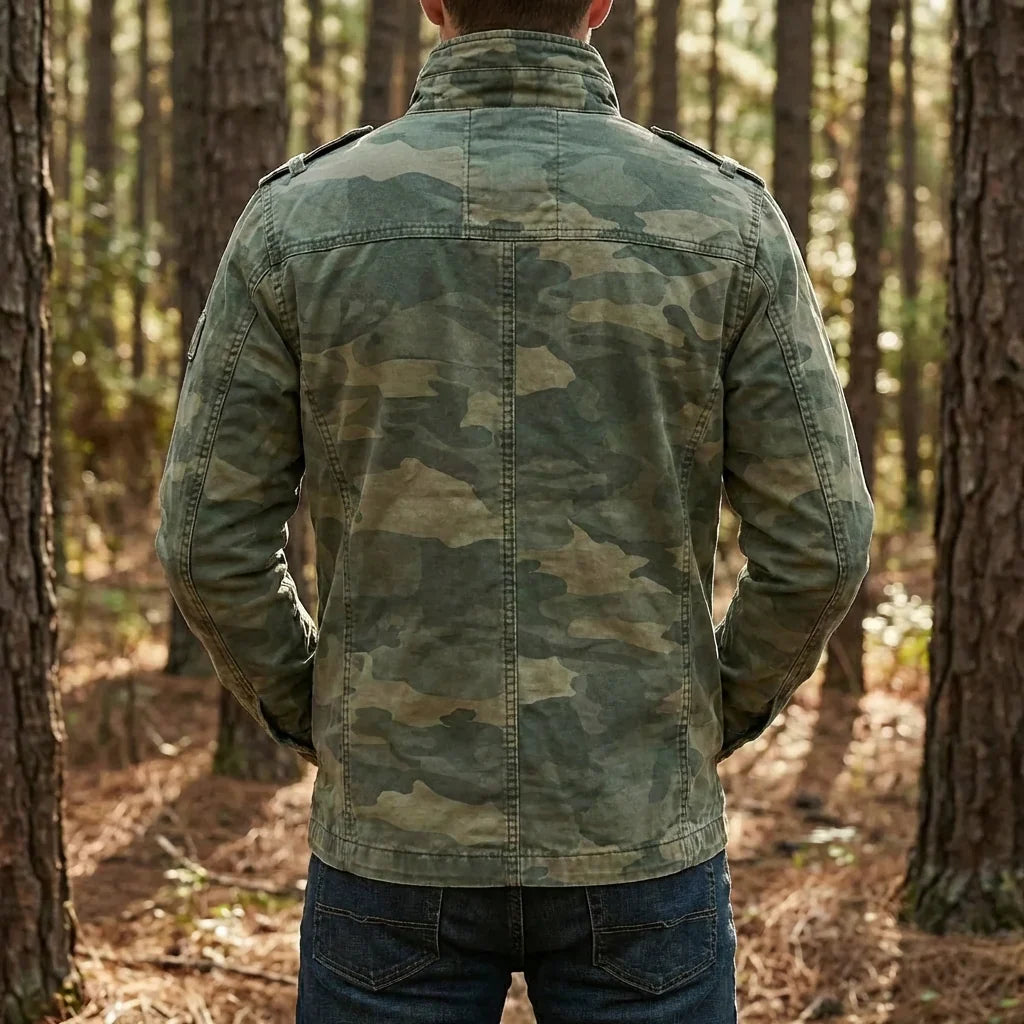 Men's Camouflage Military Jacket - Cotton Lined Casual Coat