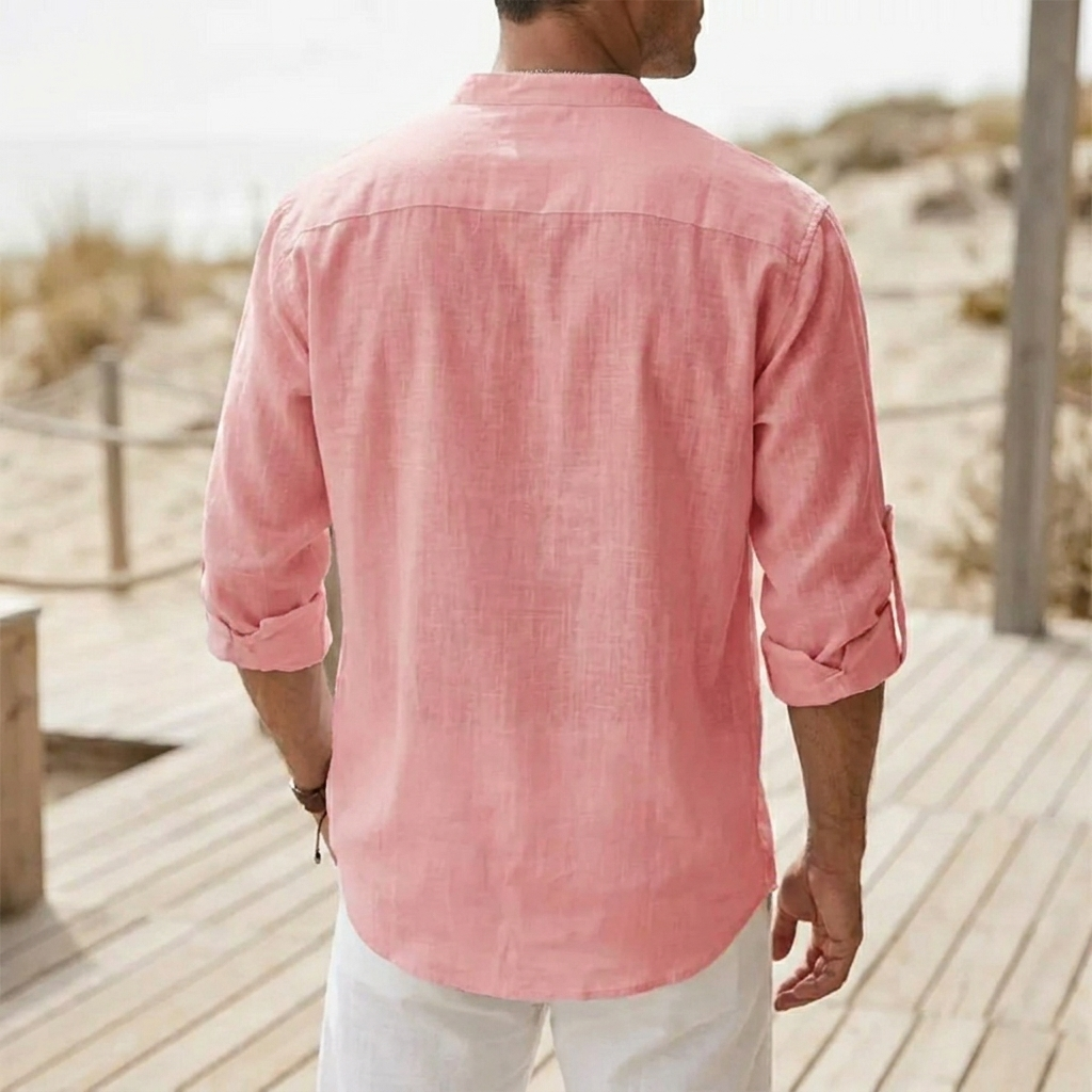 Men's Casual Long-Sleeve Button-Up Shirt for Everyday Wear