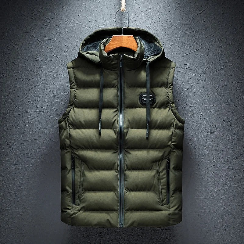 Embera Men's Winter Vest - Waterproof Windproof Vest with Hood