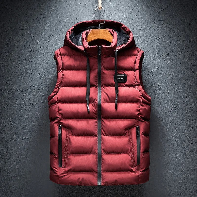 Embera Men's Winter Vest - Waterproof Windproof Vest with Hood