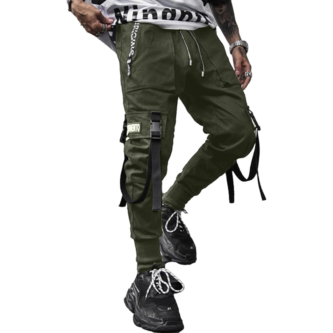 Men's Techwear Tactical Joggers - Multi-Pocket Harem Fit Trousers