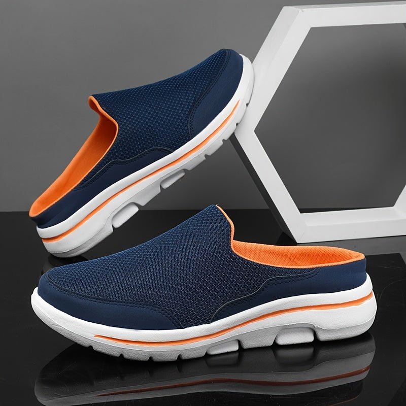 Men's Mesh Slip-On Shoes, Breathable Platform Sole Sneakers