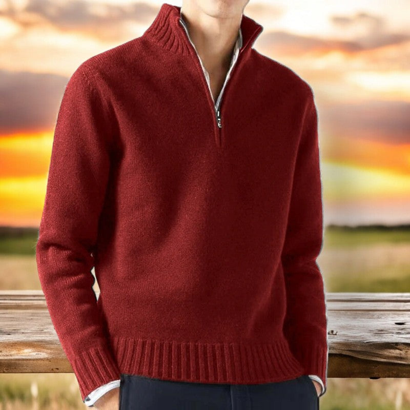 Milancia Cashmere Sweater for Men - Soft Quarter-Zip Knit in Six Colors