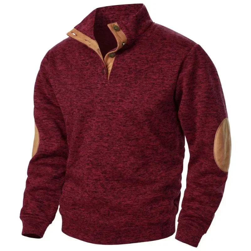 Men's V-Neck Sweatshirt, Soft Brushed-Lining Pullover for Casual and Outdoor Wear
