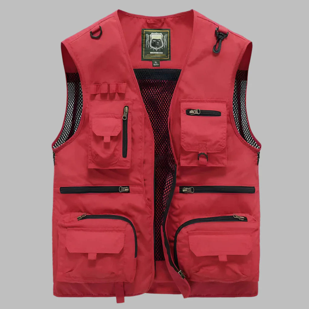 Multi-Pocket Summer Vest for Men - Lightweight Water-Resistant Utility Vest