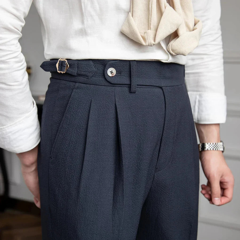 Men's Business Trousers, Flat-Front Straight-Leg Dress Pants