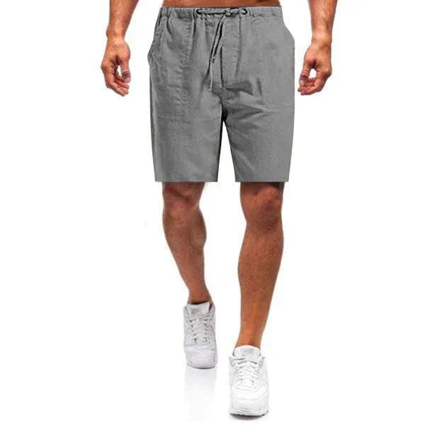 Men's Linen Shorts, Drawstring Waist Breathable Summer Shorts