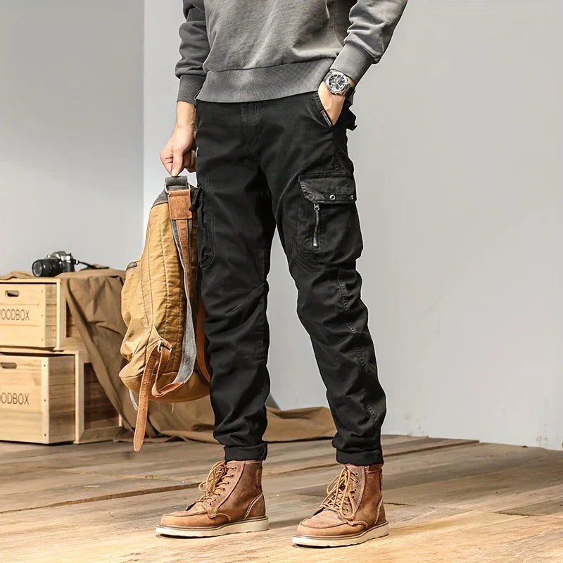 Men's Cargo Joggers, Cotton Streetwear Jogger Pants