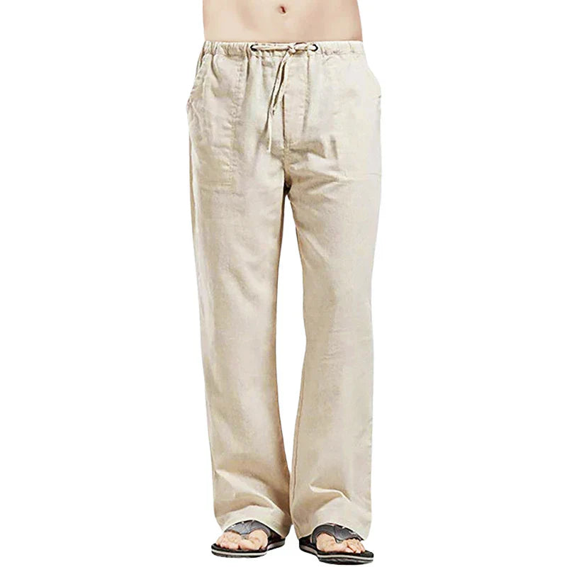 Men's Linen Pants, Oversized Fit, Breathable Summer Trousers