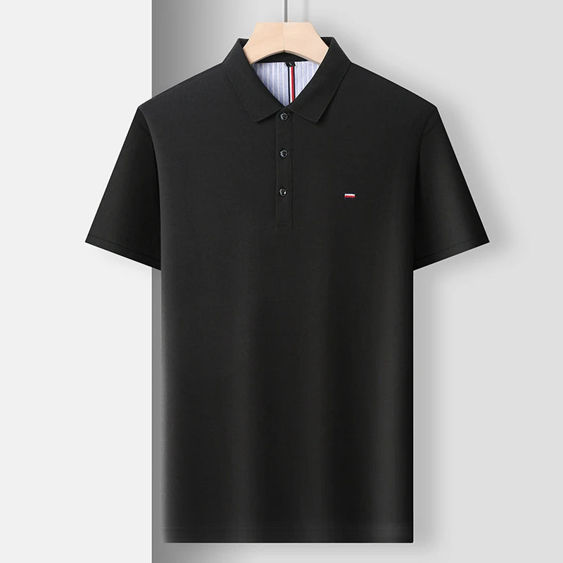 Men's Breathable Polo Shirt, Cotton Blend with Embroidery Detail
