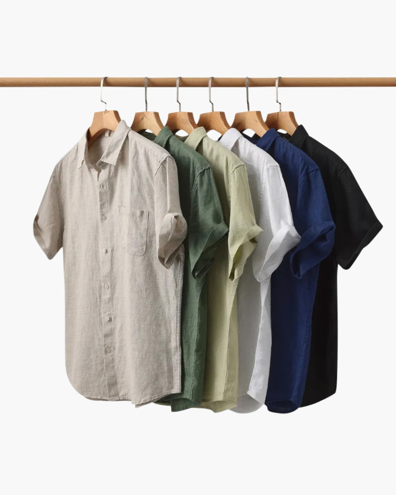 Men's Short Sleeve Button-Down Shirt with Chest Pocket, Casual Summer Shirt