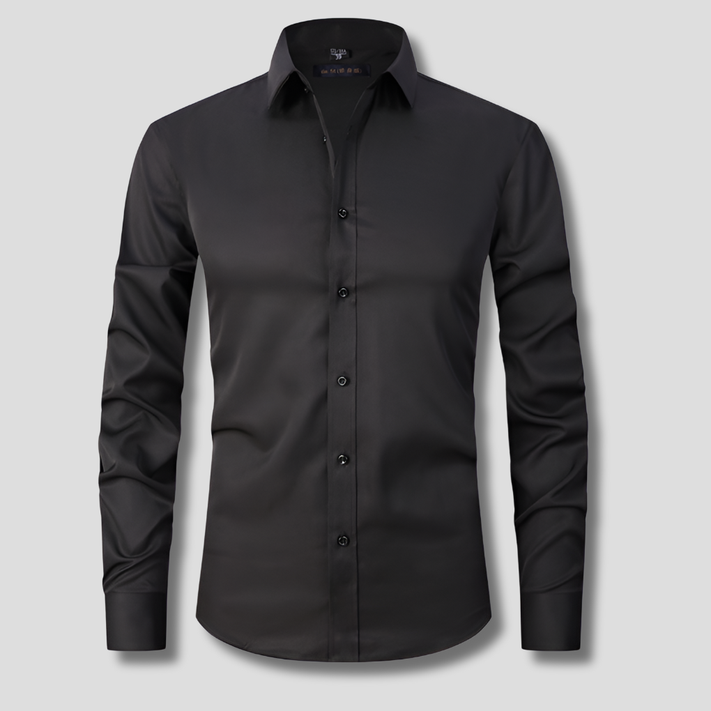 Men's Slim Fit Stretch Shirt, Soft Polyester Dress Shirt