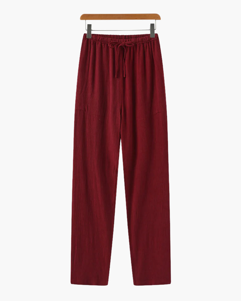 Men's Relaxed Pants with Drawstring Waist, Casual Lightweight Trousers