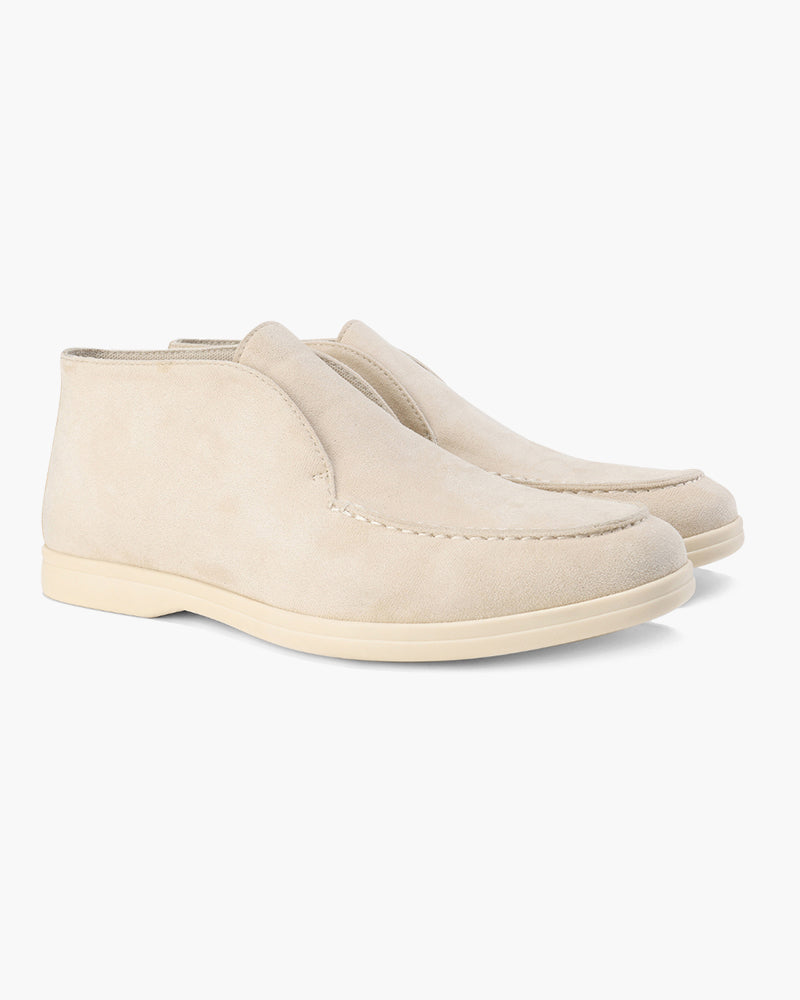 Men's High Loafers with Contrast Sole, Stylish Slip-On Shoes