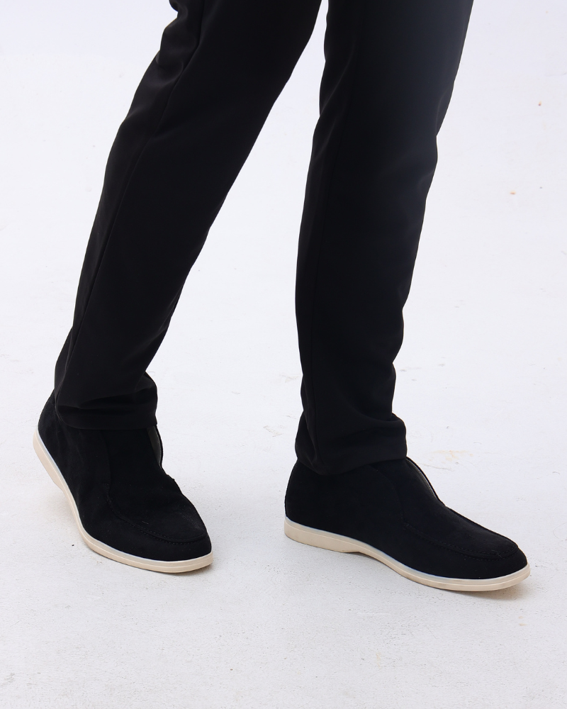 Men's High Loafers with Contrast Sole, Stylish Slip-On Shoes