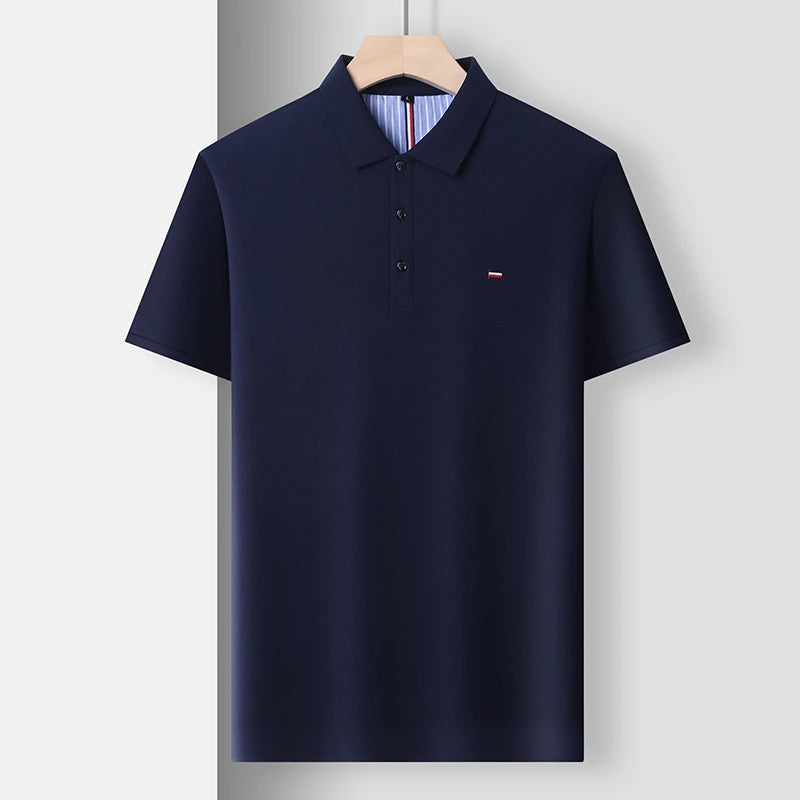Men's Breathable Polo Shirt, Cotton Blend with Embroidery Detail