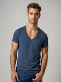 Men's V-Neck T-Shirt - Soft Breathable Cotton Tee