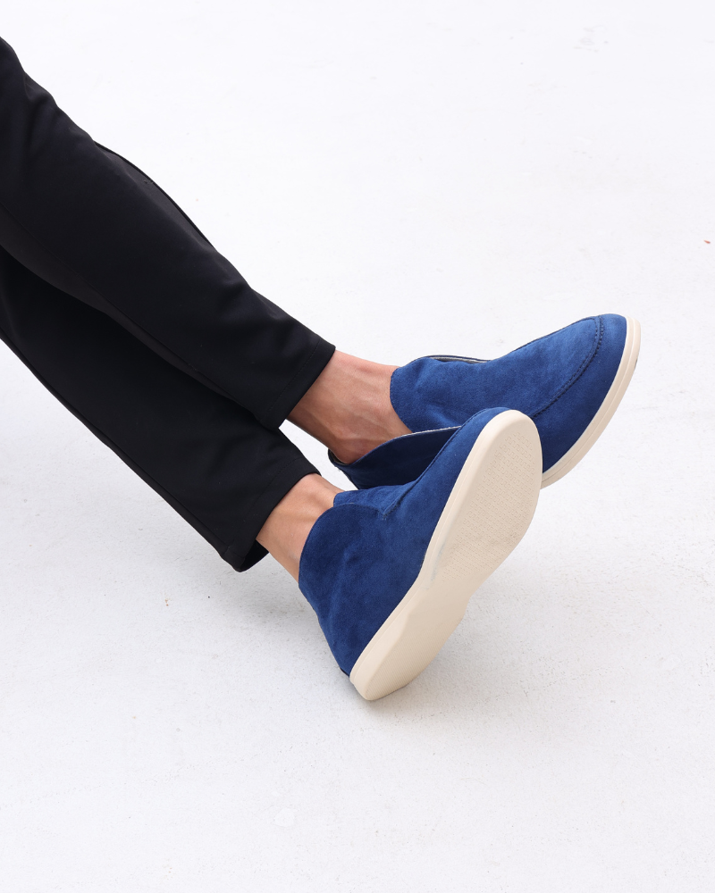 Men's High Loafers with Contrast Sole, Stylish Slip-On Shoes