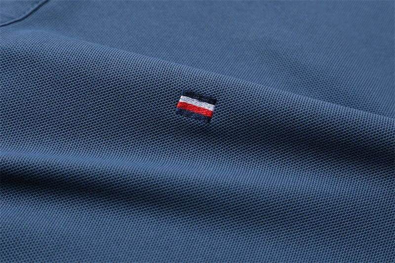 Men's Breathable Polo Shirt, Cotton Blend with Embroidery Detail