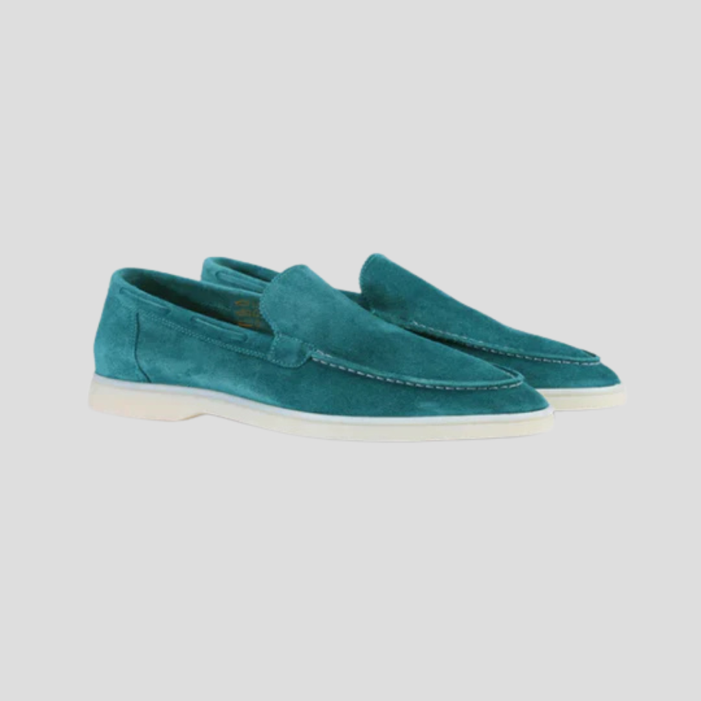 Men's Suede Loafers | Slip-On Apron Toe Dress Shoes