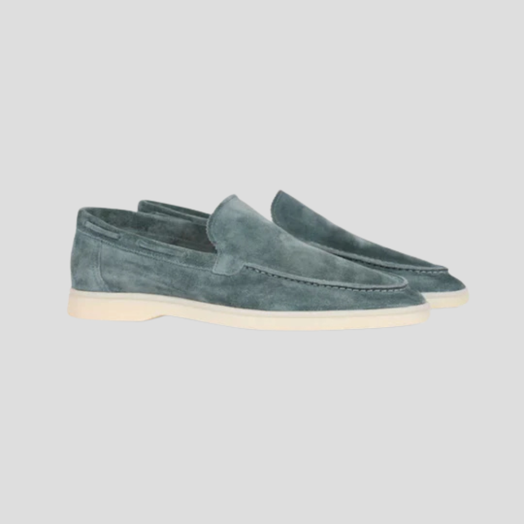 Men's Suede Loafers | Slip-On Apron Toe Dress Shoes