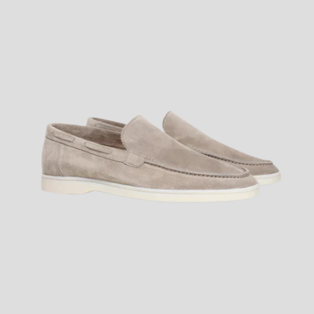 Men's Suede Loafers | Slip-On Apron Toe Dress Shoes