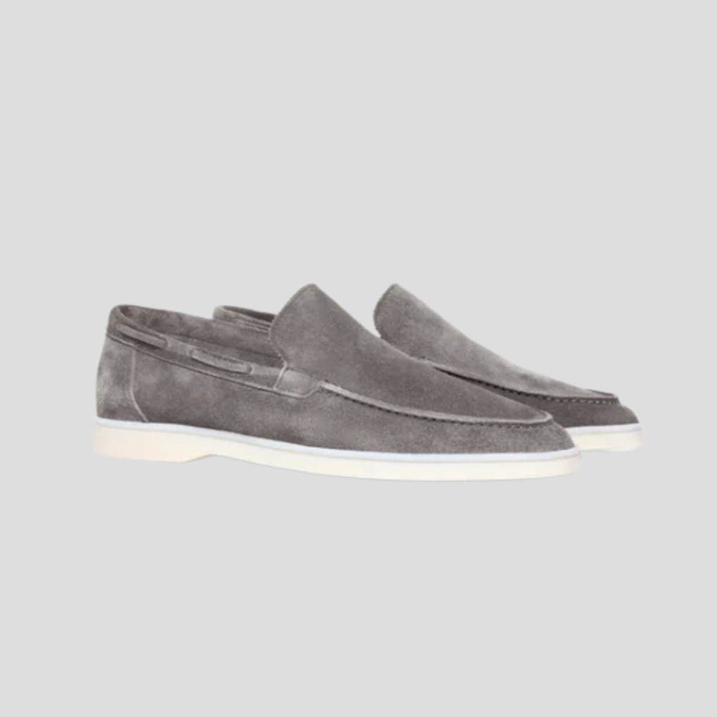 Men's Suede Loafers | Slip-On Apron Toe Dress Shoes