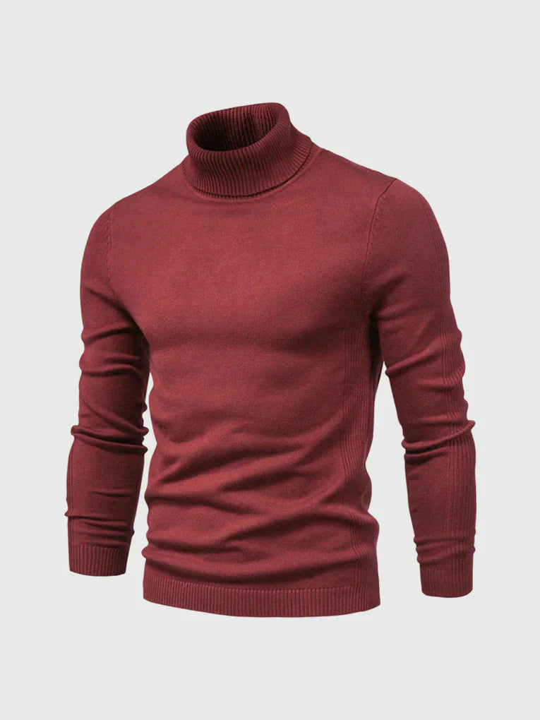 Men's Turtleneck Sweater - Soft Cotton, Machine Washable, Classic Fit