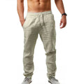 Men's Linen Trousers, Breathable Relaxed Fit Pants