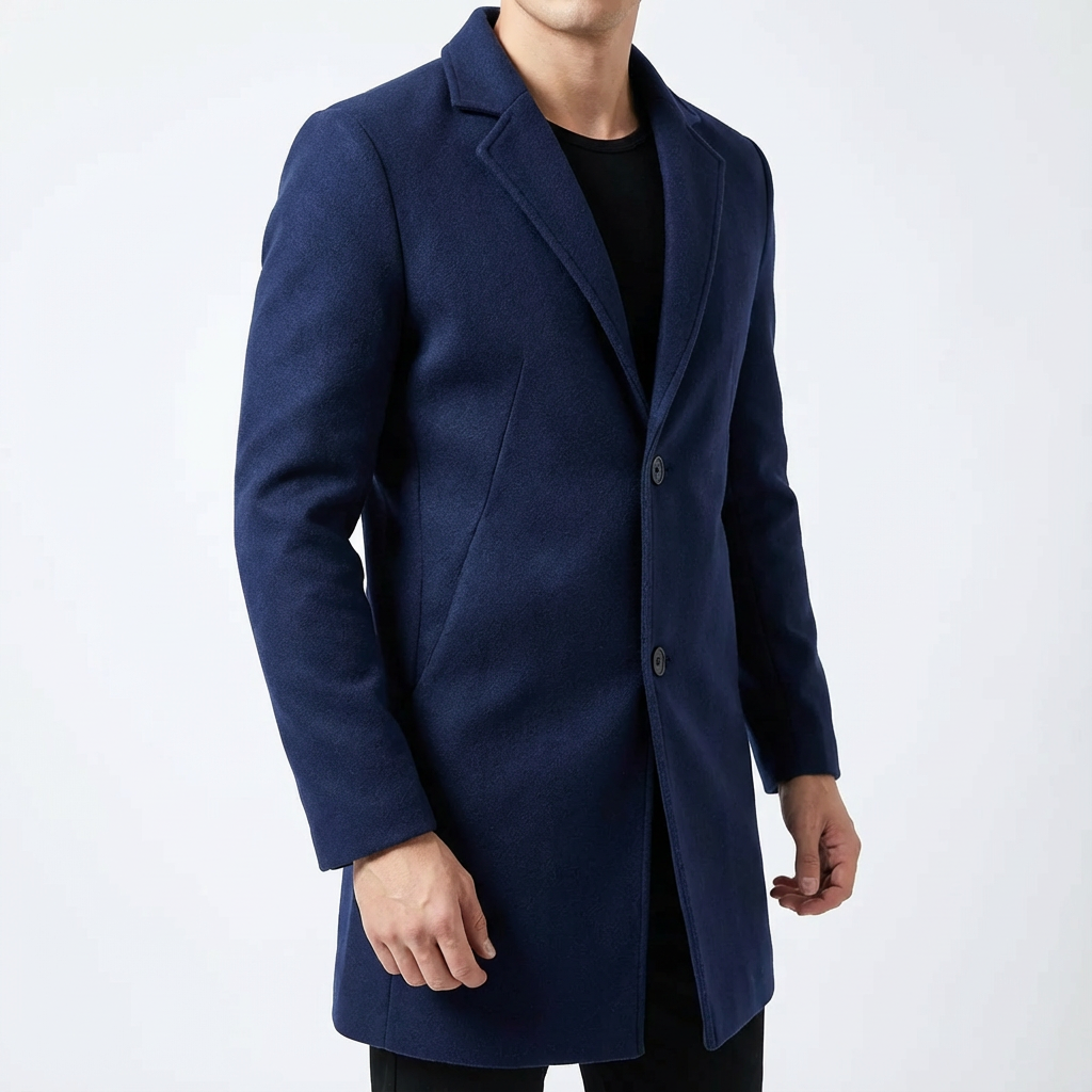Milan Wool Overcoat for Men - Slim Fit Tailored Layering Coat