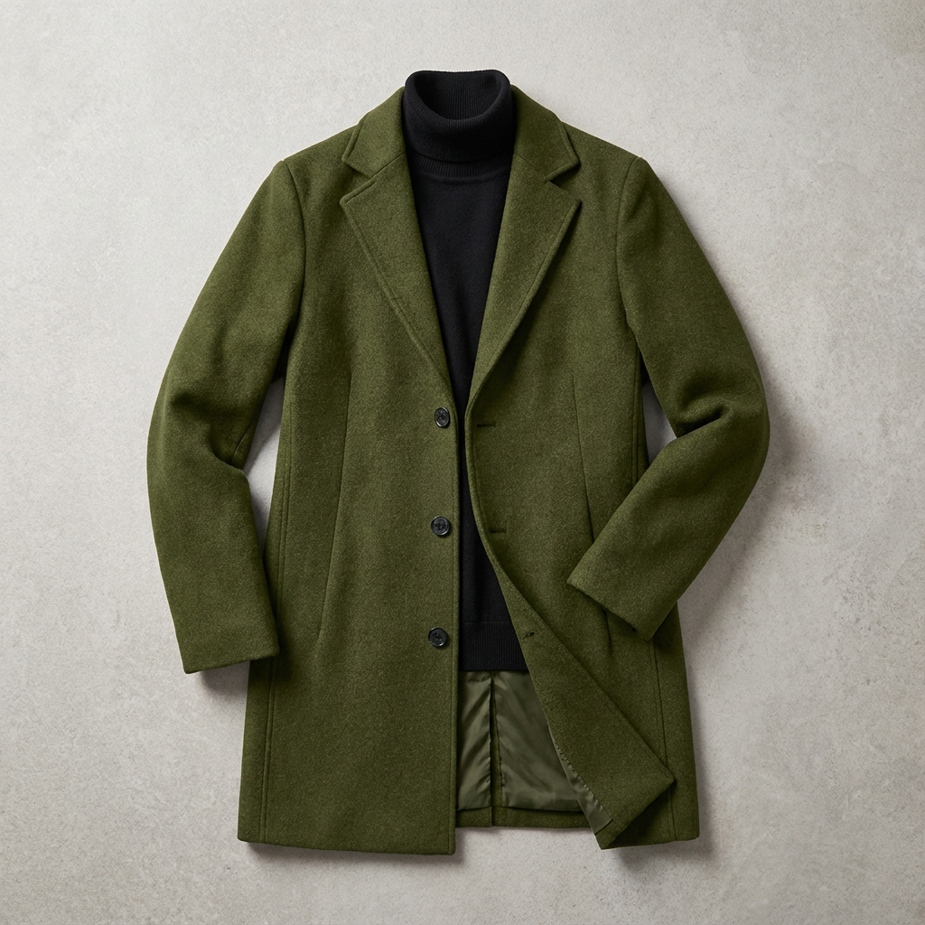 Sorrento Wool Overcoat for Men - Tailored Merino Wool Layering Coat