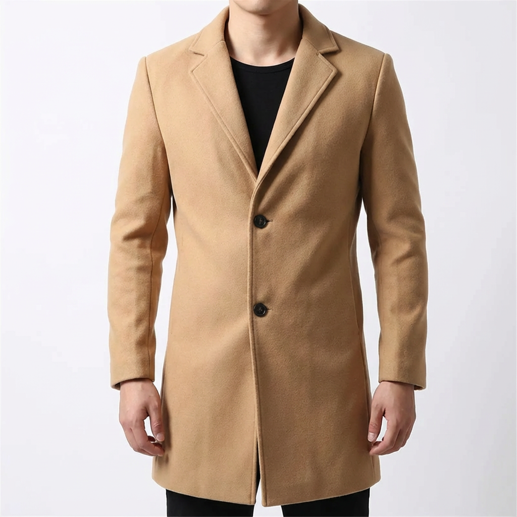 Milan Wool Overcoat for Men - Slim Fit Tailored Layering Coat