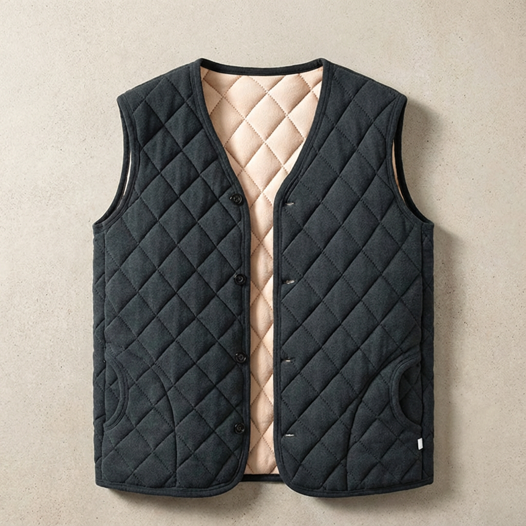 Monaco Quilted Vest for Men - Lightweight Fleece-Lined Layering Vest