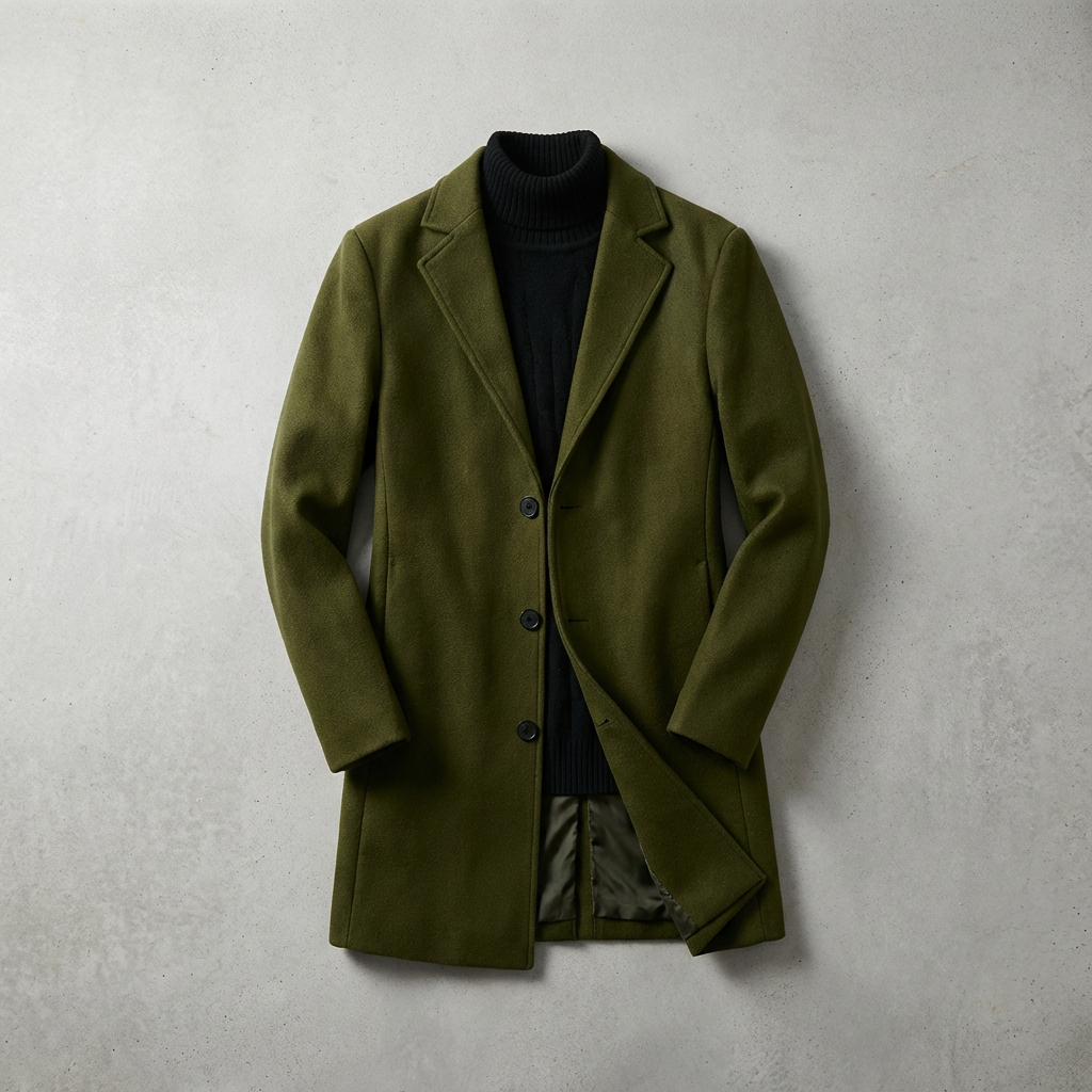 Milan Wool Overcoat for Men - Slim Fit Wool Blend Winter Coat
