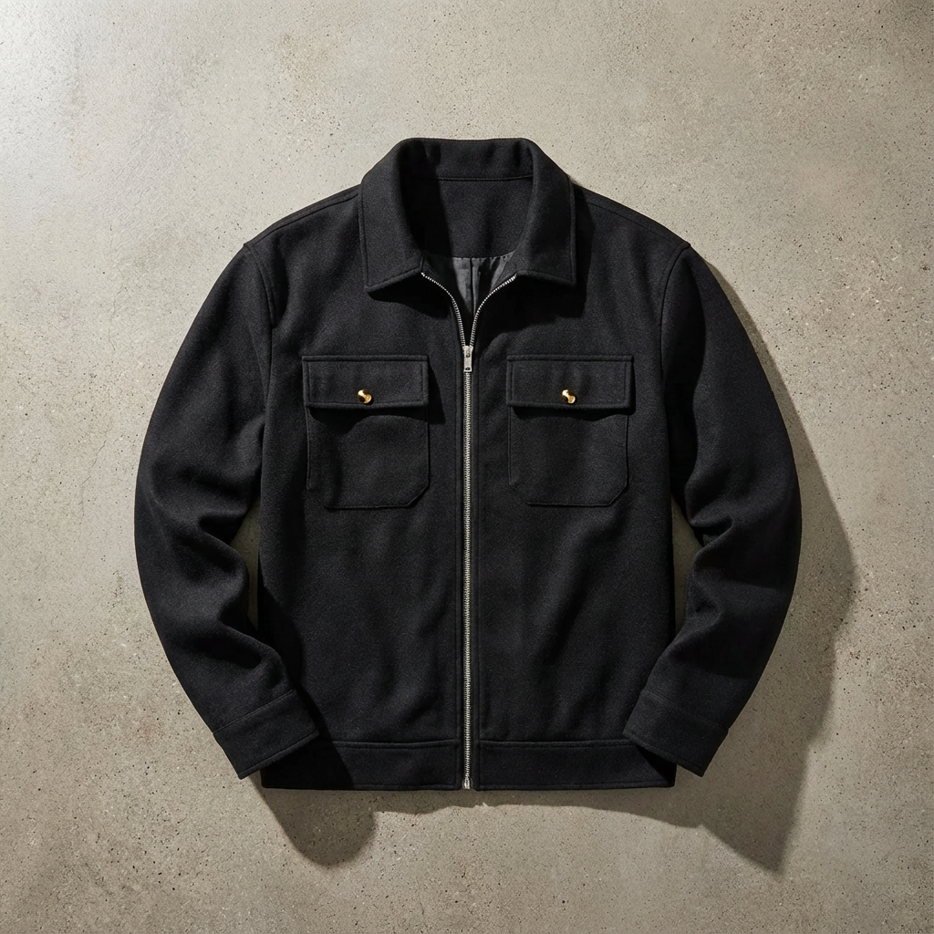 Men's Brushed Cotton Jacket, Tailored Fit Elegant Office Style