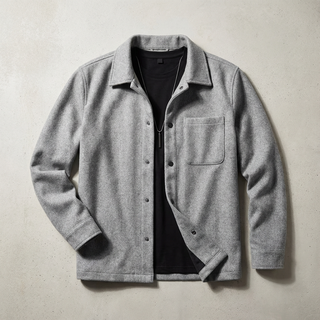 Men's Brushed Cotton Jacket, Tailored Fit Elegant Office Style