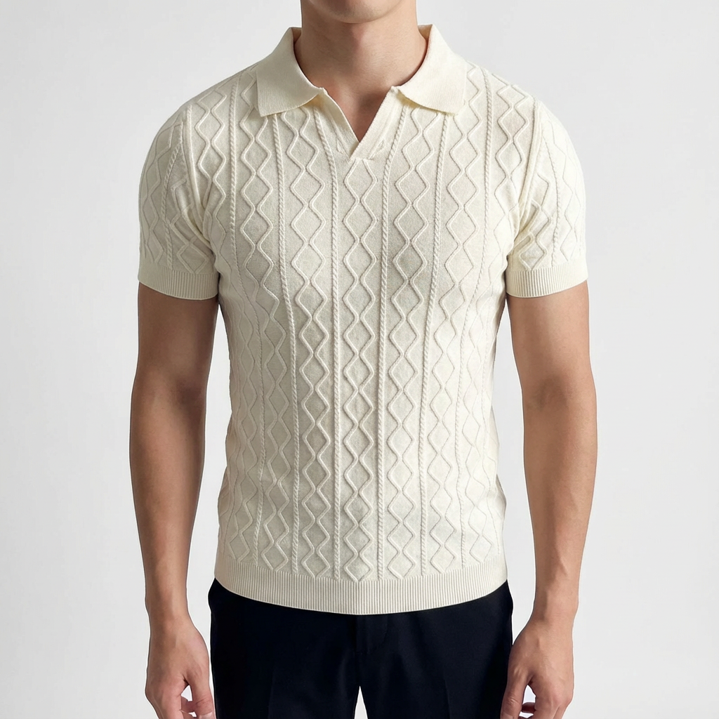 Monaco Knit Polo for Men - Slim Fit Cotton Blend Polo Shirt for Layering