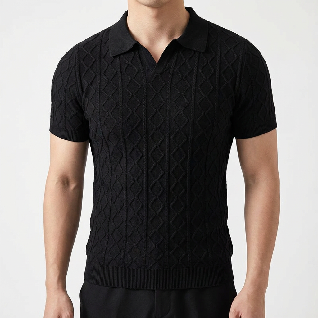 Monaco Knit Polo for Men - Slim Fit Cotton Blend Polo Shirt for Layering