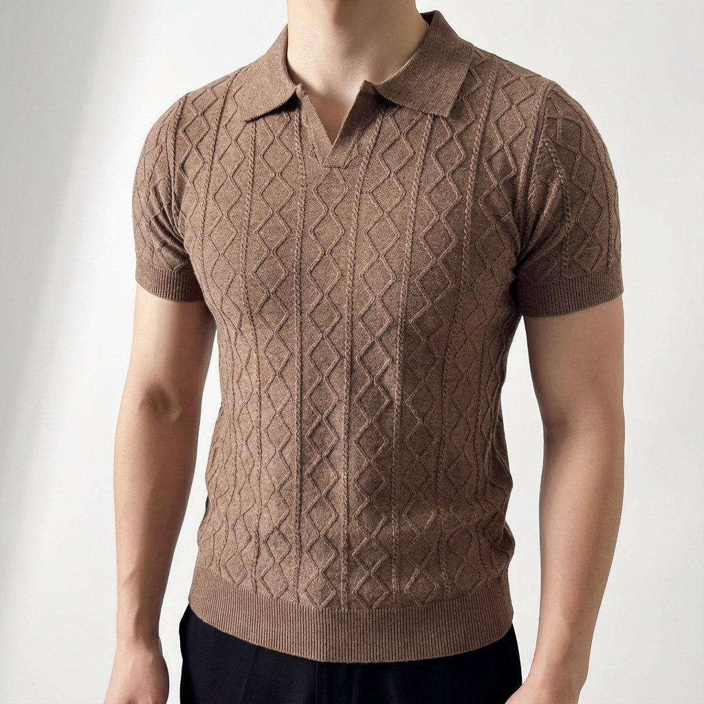 Monaco Knit Polo for Men - Slim Fit Cotton Blend Polo Shirt for Layering