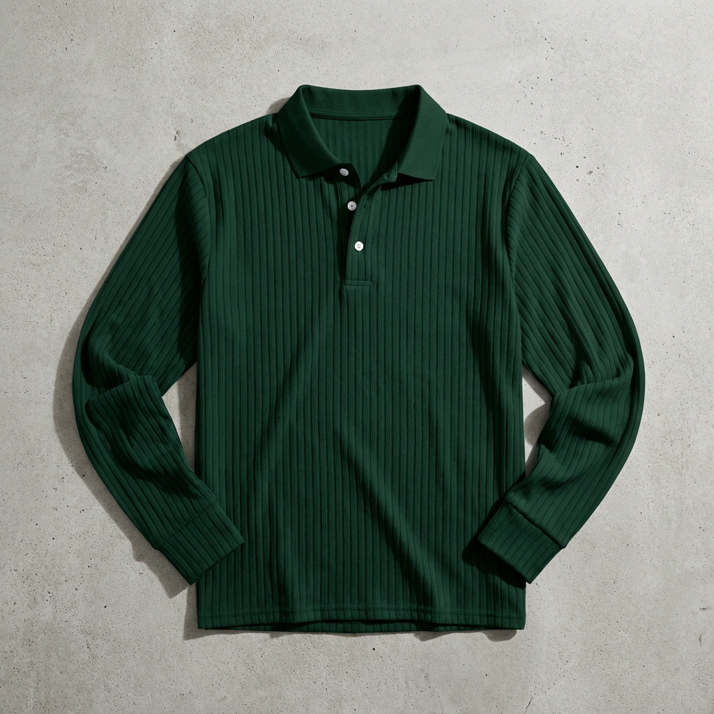 Oslo Knit Polo for Men - Long-Sleeve Business Casual Polo Shirt