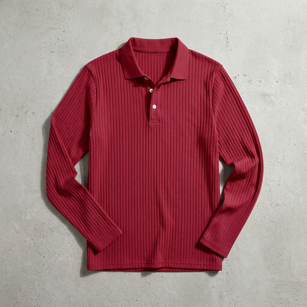 Oslo Knit Polo for Men - Long-Sleeve Business Casual Polo Shirt