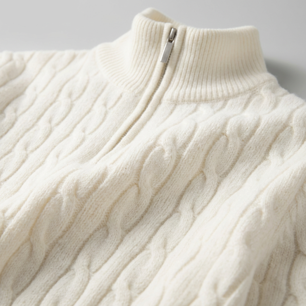 Monaco Merino Quarter-Zip for Men, Slim Fit Italian Wool Layering Piece