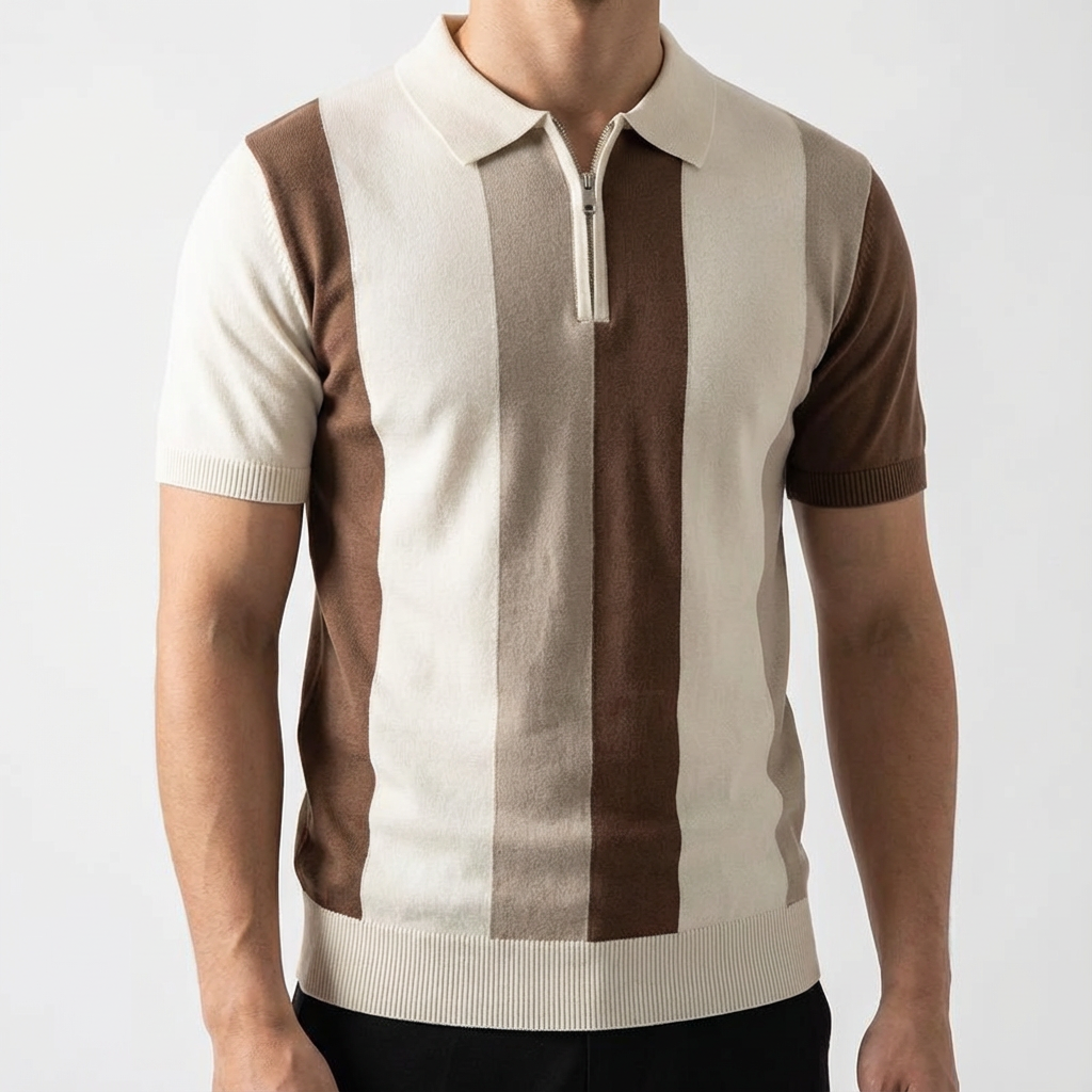 Ice Silk Valence Zip Polo for Men - Breathable Half-Zip Summer Polo