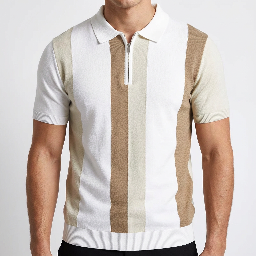 Ice Silk Valence Zip Polo for Men - Breathable Half-Zip Summer Polo