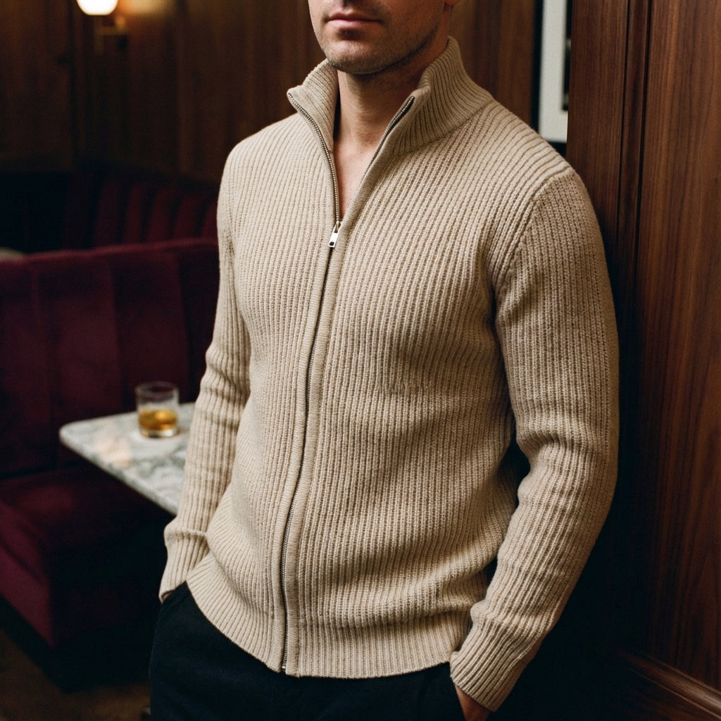 Cotton Knit Victorio Jacket for Men - Lightweight Layering Jacket