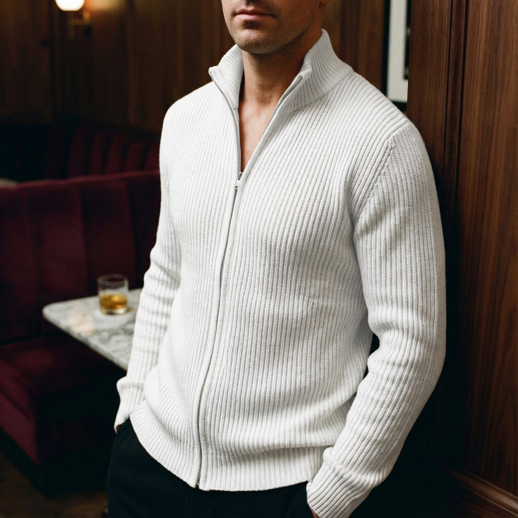 Cotton Knit Victorio Jacket for Men - Lightweight Layering Jacket